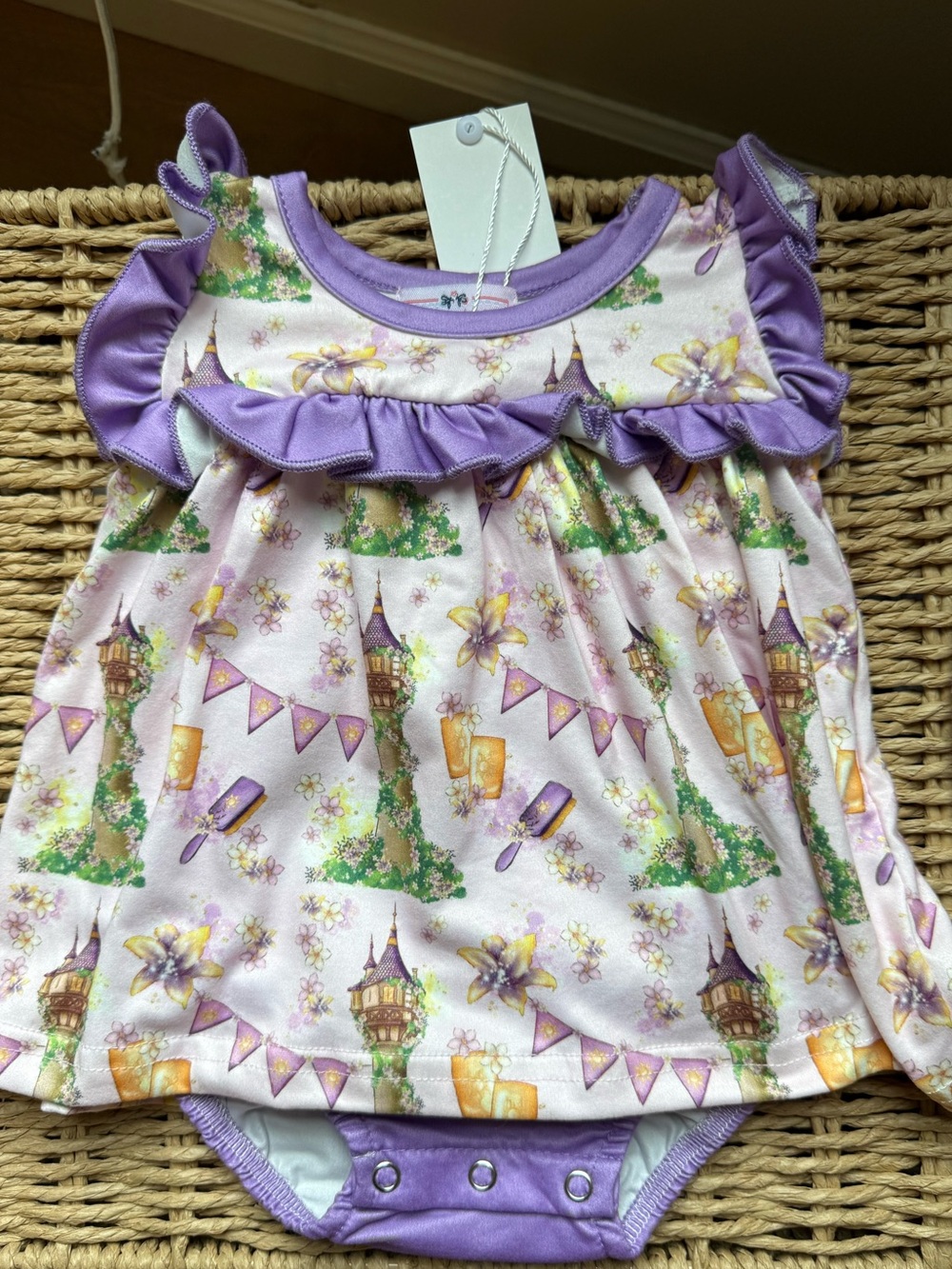 Pete + Lucy Rapunzel Inspired Twirl Romper Dress NWT 0–3M